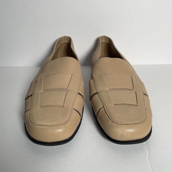 Aerosoles Aerology Flex Flat Slots Of Fun 8 M Beige Tan Leather Woman’s Shoes - Picture 4 of 13